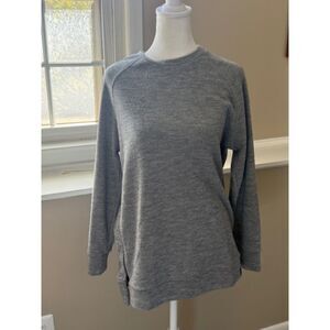 Varley Side Zip Pullover Sweatshirt Size‎ S Grey Marl Crew Neck Athleisure